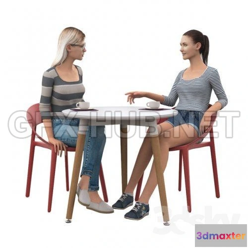 1081884 - Girls in a cafe 3D model - 215441