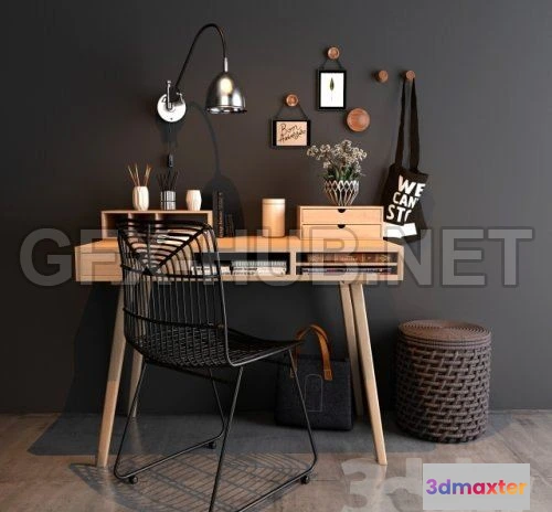 1082878 - Home workspace set 3D Model - 216435