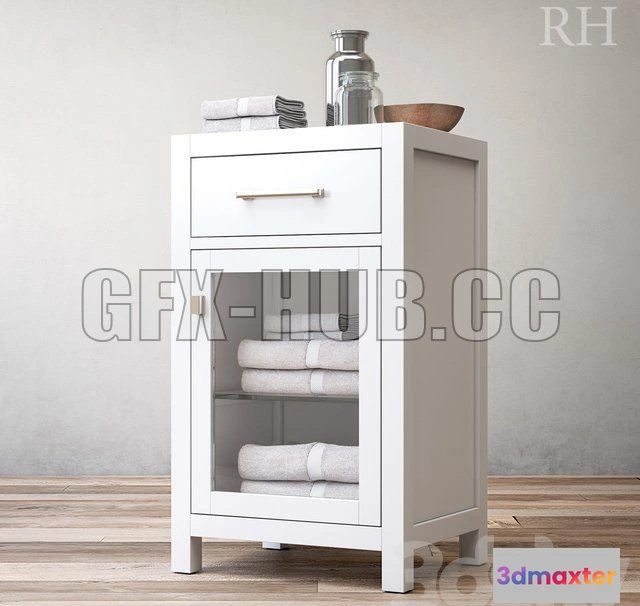 1083088 - HUTTON GLASS SINGLE-DRAWER BASE - 216645