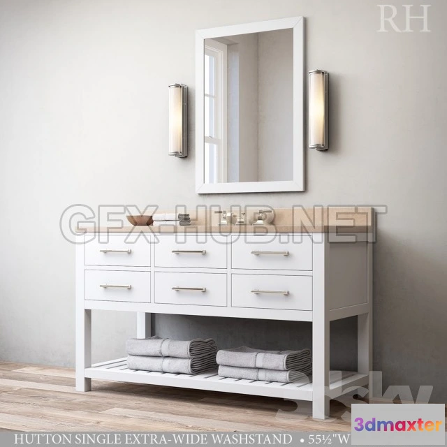 1083092 - HUTTON SINGLE EXTRA-WIDE WASHSTAND - 216649