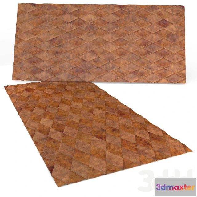 1085724 - Lozenges leather rug - 219281