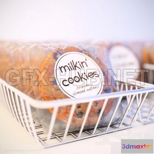 1086570 - Milkin Cookies in basket 3D Model - 220127