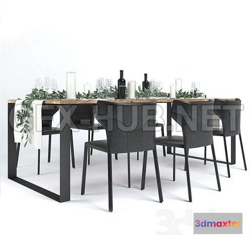 1087520 - Natuzzi Pi Greco Dinning 3D Model - 221077