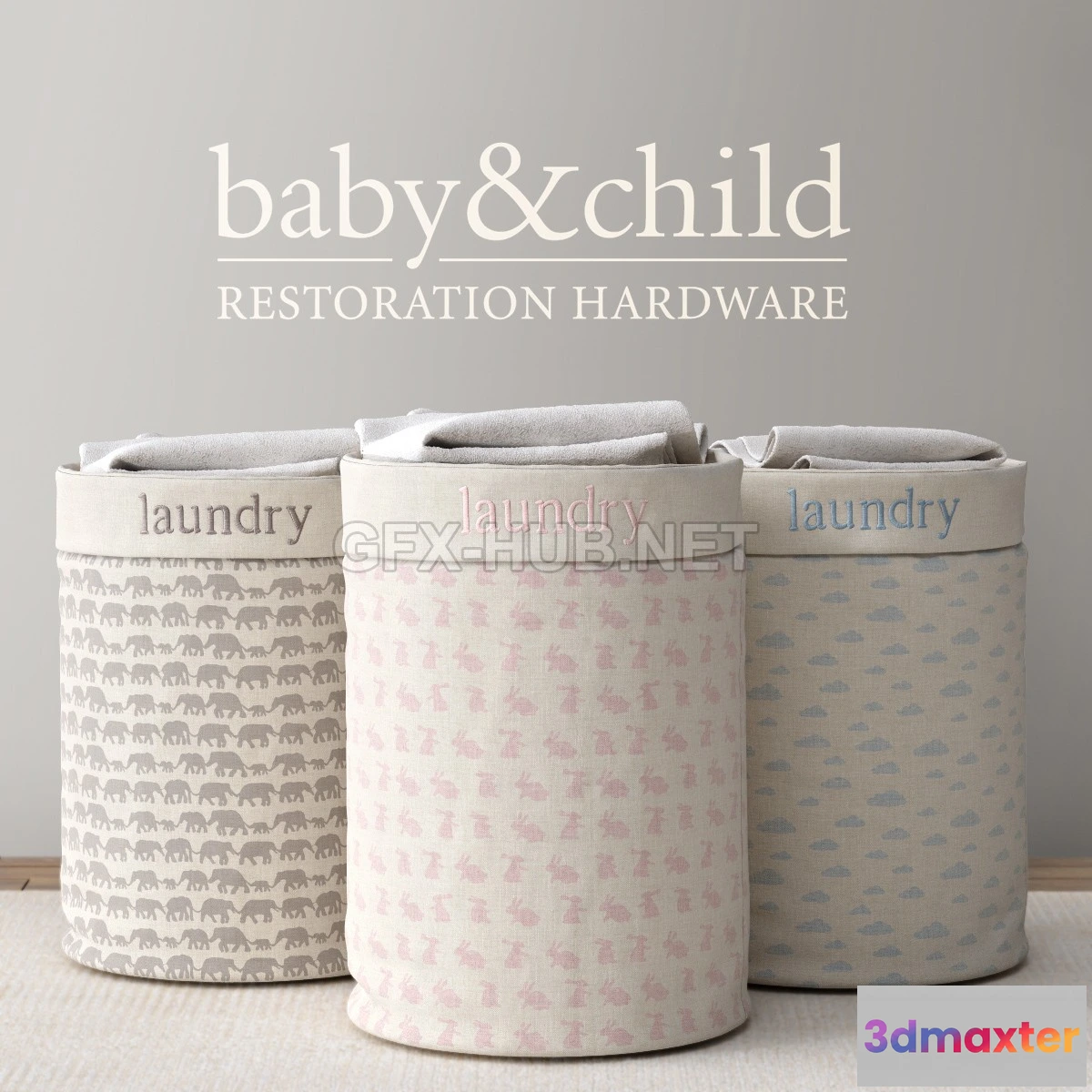 1087802 - NURSERY CANVAS HAMPER by Restoration Hardware - 221359