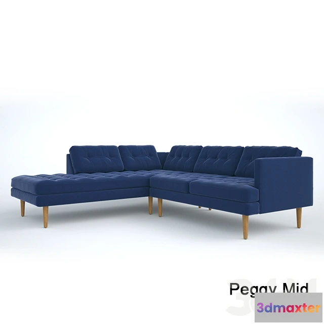 1088692 - Peggy Mid-Century Chaise Sectional - 222249
