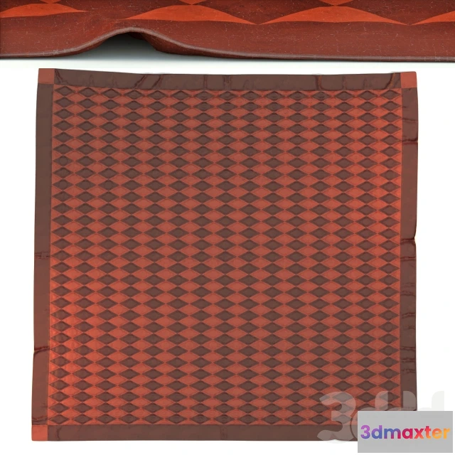 1090018 - Red leather rhombus rug - 223575