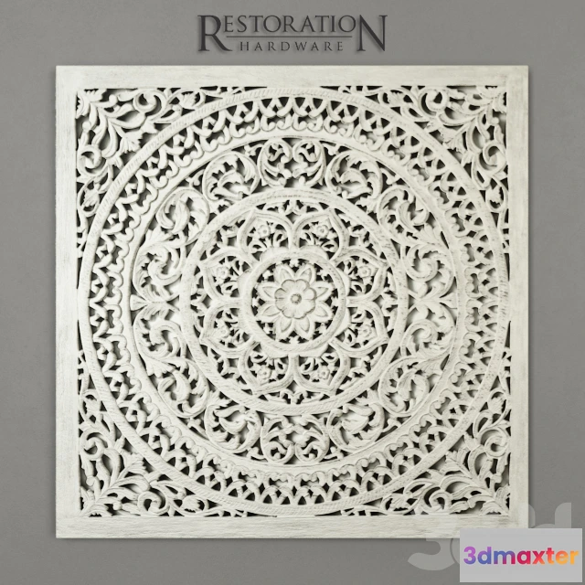 1090272 - RH HAND-CARVED BOTANICAL MEDALLION - 223829