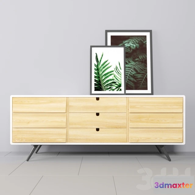 1091570 - Sideboard in oak with decor - 225127