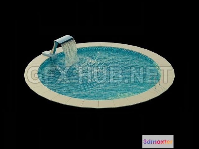 1093016 - Swimming pool with waterfall 3D model - 226573