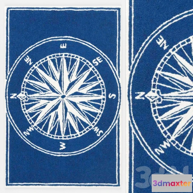 1093838 - Trans Ocean Frontporch Compass Rug - 227395