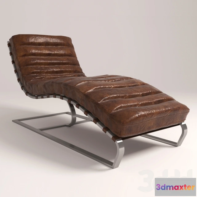 1094548 - Vintage Brown Leather Chaise Lounge by Regina Andrew Design - 228105