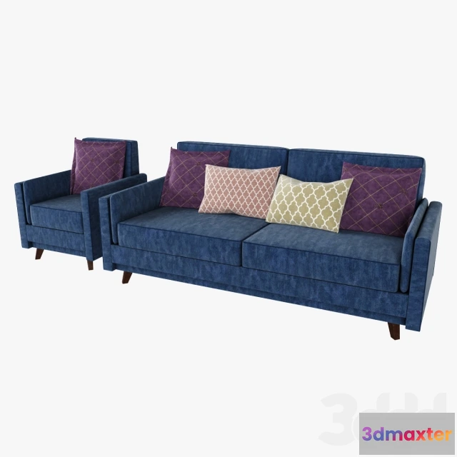 1097872 - Диван и кресло (подушки в подлокотниках) - 231429