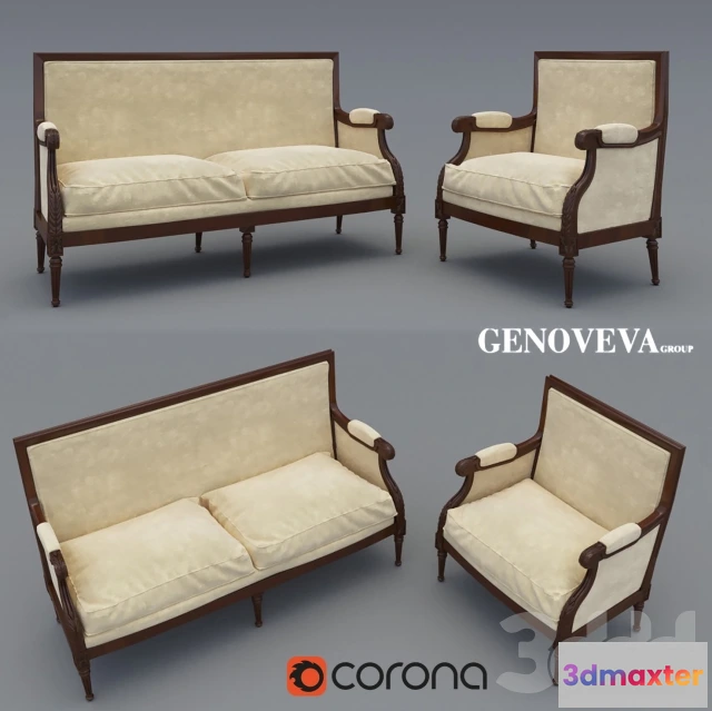 1097874 - Диван и кресло Genoveva - 231431