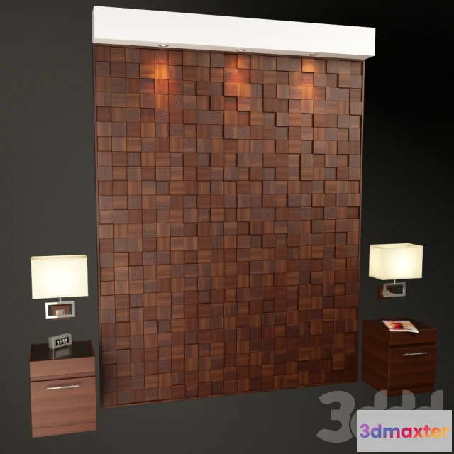 1102954 - Панель прикроватная с тумбочками и бра - 236511