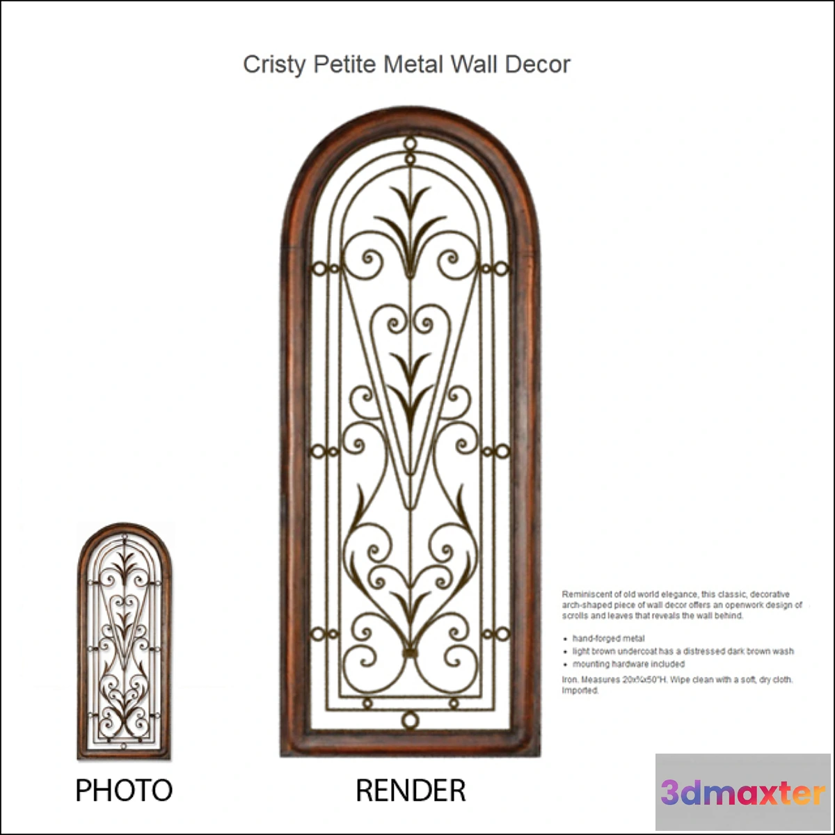 1270193 - Cristy Petite Metal Wall Decor 3D Max