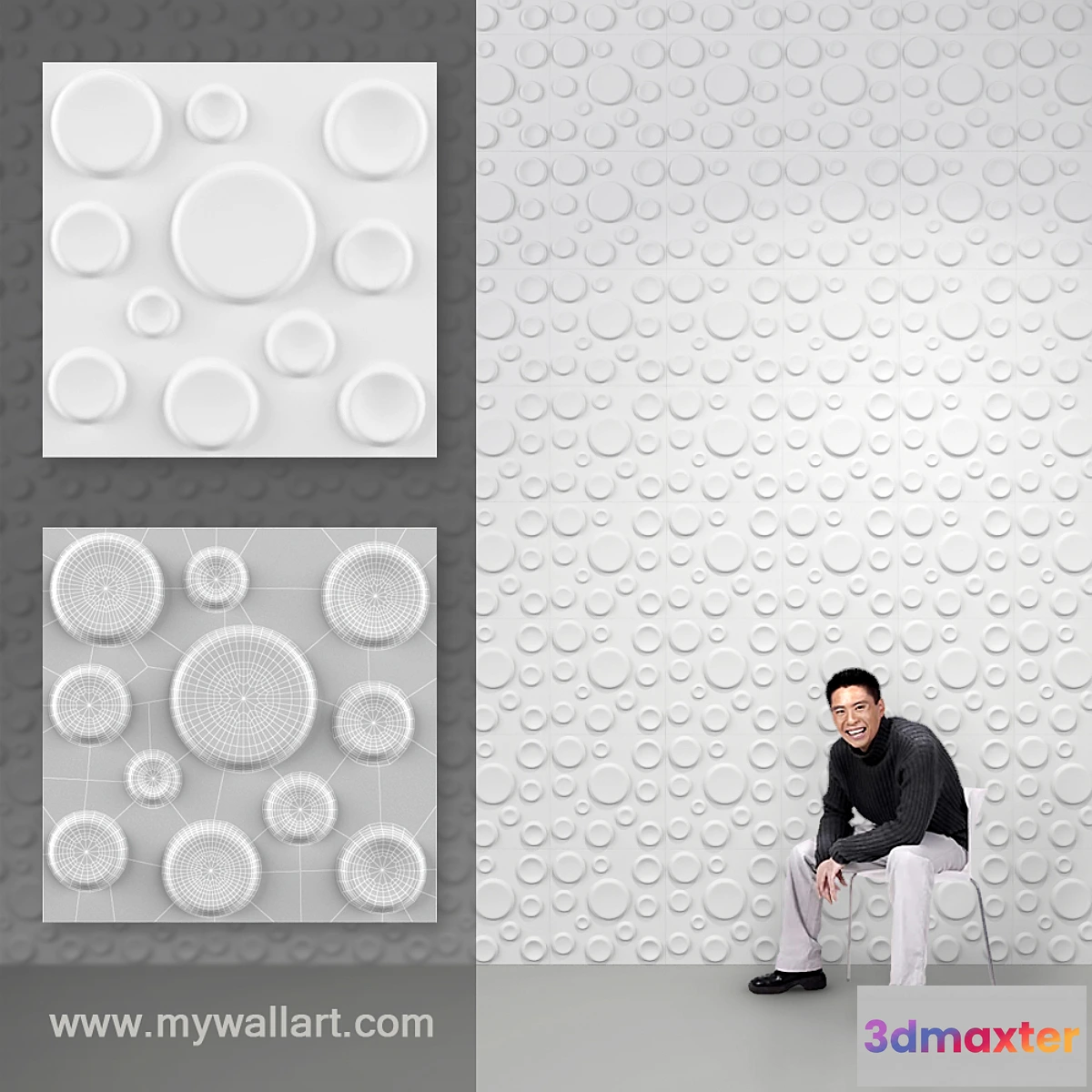 1271461 - Wall 3d panels “Craters” - No.2 3D Max