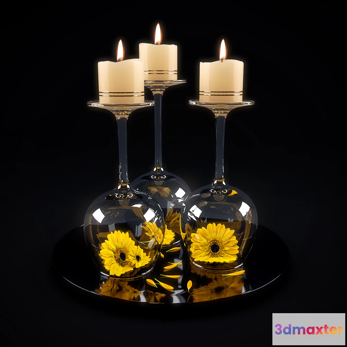1275306 - Decorative romantic candle 3D Max
