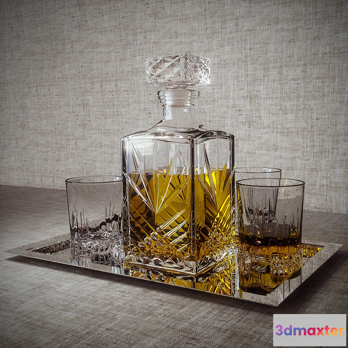 1275806 - Bormioli Rocco SELECTA set for whiskey 3D Max