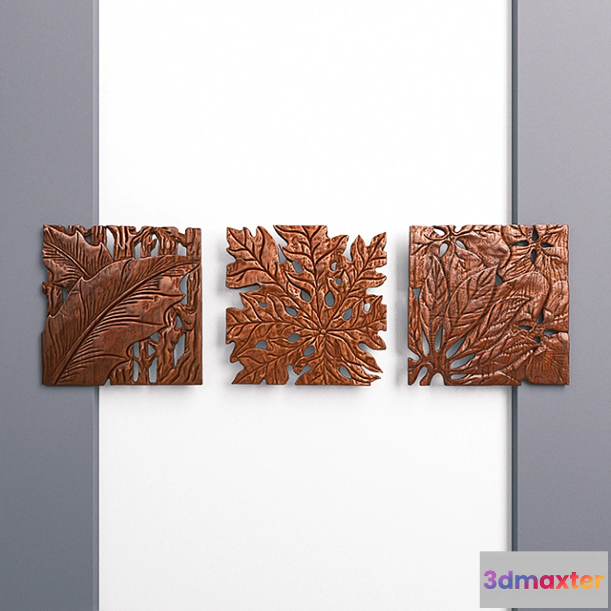 1276536 - «Autumn Leaves Wall Panel Set» 3D Max
