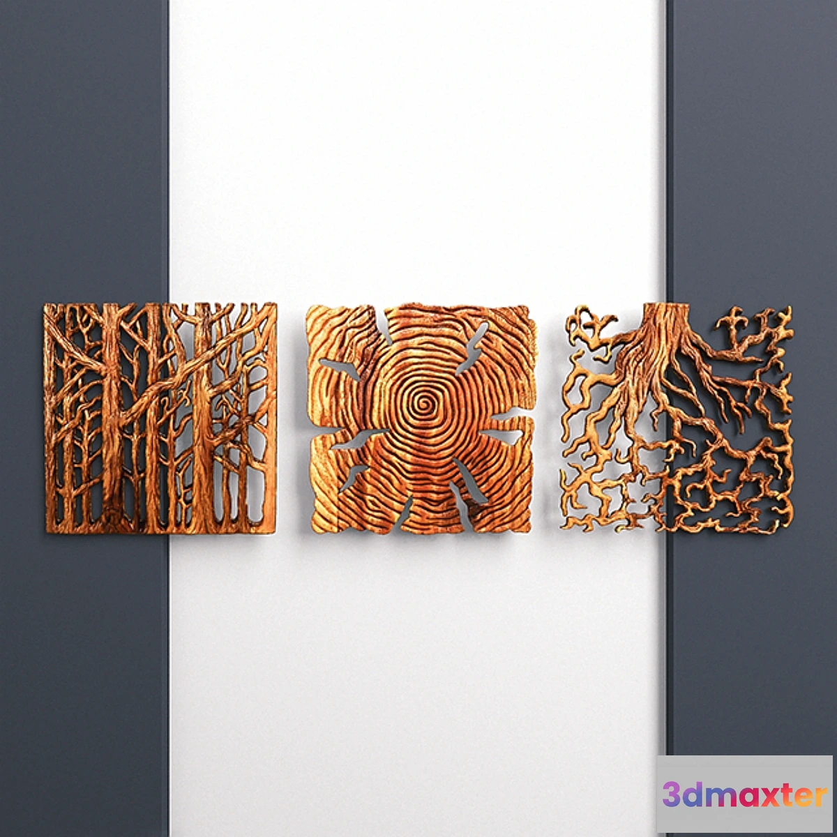 1276538 - «Wooden Triptych Wall Panel» 3D Max