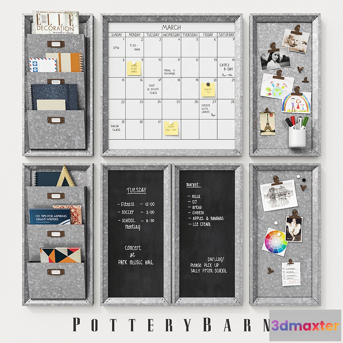 1278300 - Pottery Barn _ Galvanized modular wall 3D Max
