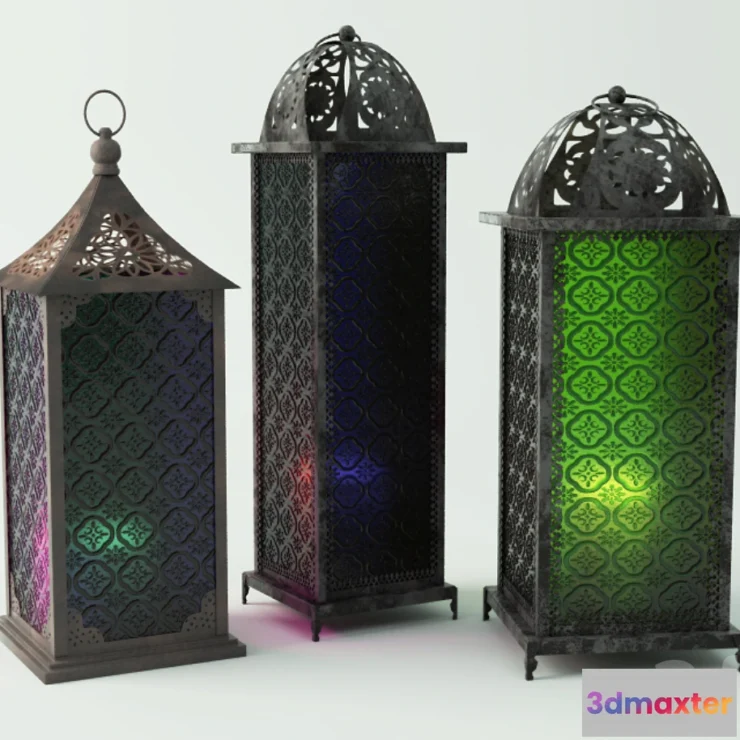 1280888 - Standing Metal Lanterns 3D Max