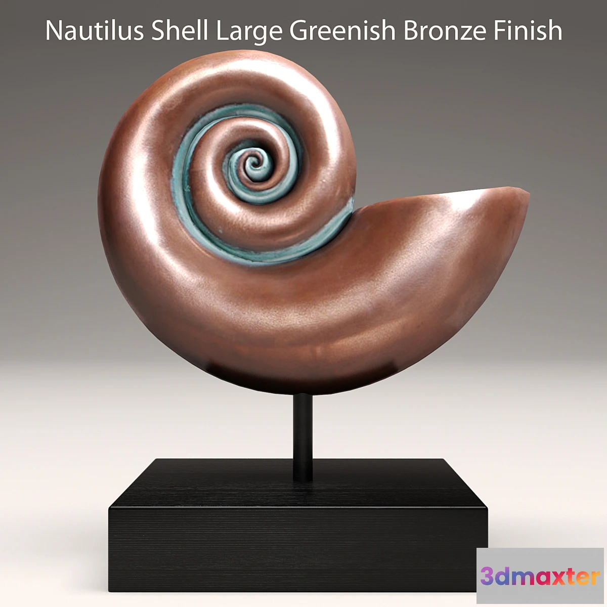 1281222 - Nautilus Shell Bronze figurine patina copper ammonite decor shell 3D Max