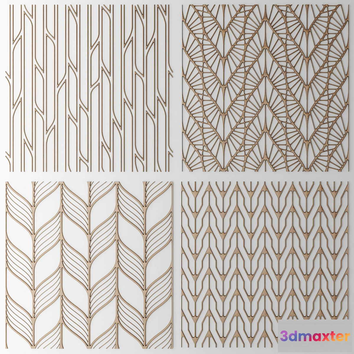 1281790 - Set. The grille panel.Lattice panel pattern art abstraction decorative interior wall decor - No.2 3D Max