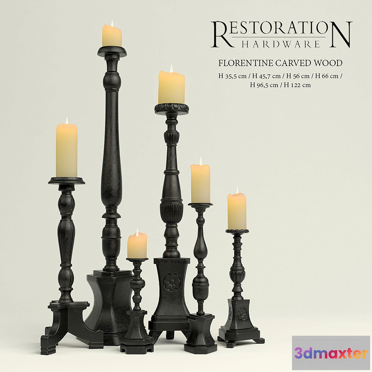 1283242 - Candlesticks Restoration Hardware - No.2 3D Max