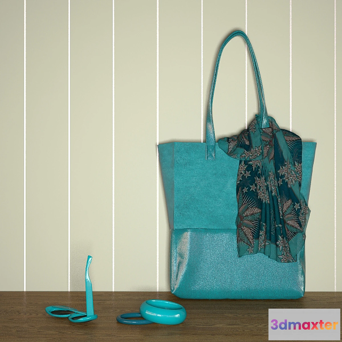 1283550 - Aqua bag with accessories - No.2 3D Max