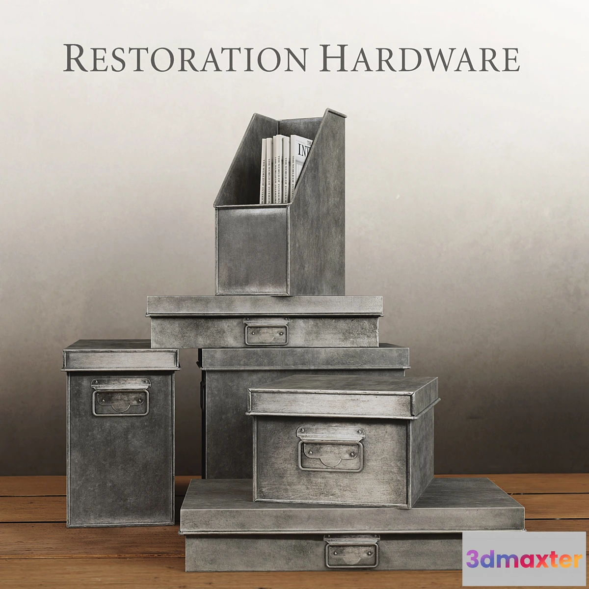 1283684 - RH _ INDUSTRIAL METAL OFFICE STORAGE COLLECTION - No.2 3D Max