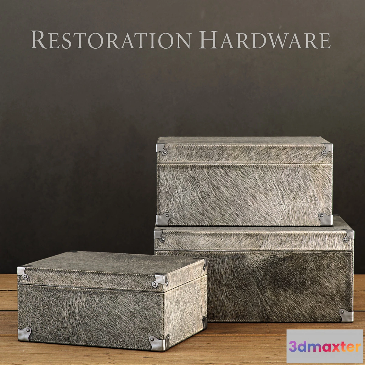 1283694 - RH _ HAIR-ON-HIDE STORAGE BOXES - No.2 3D Max