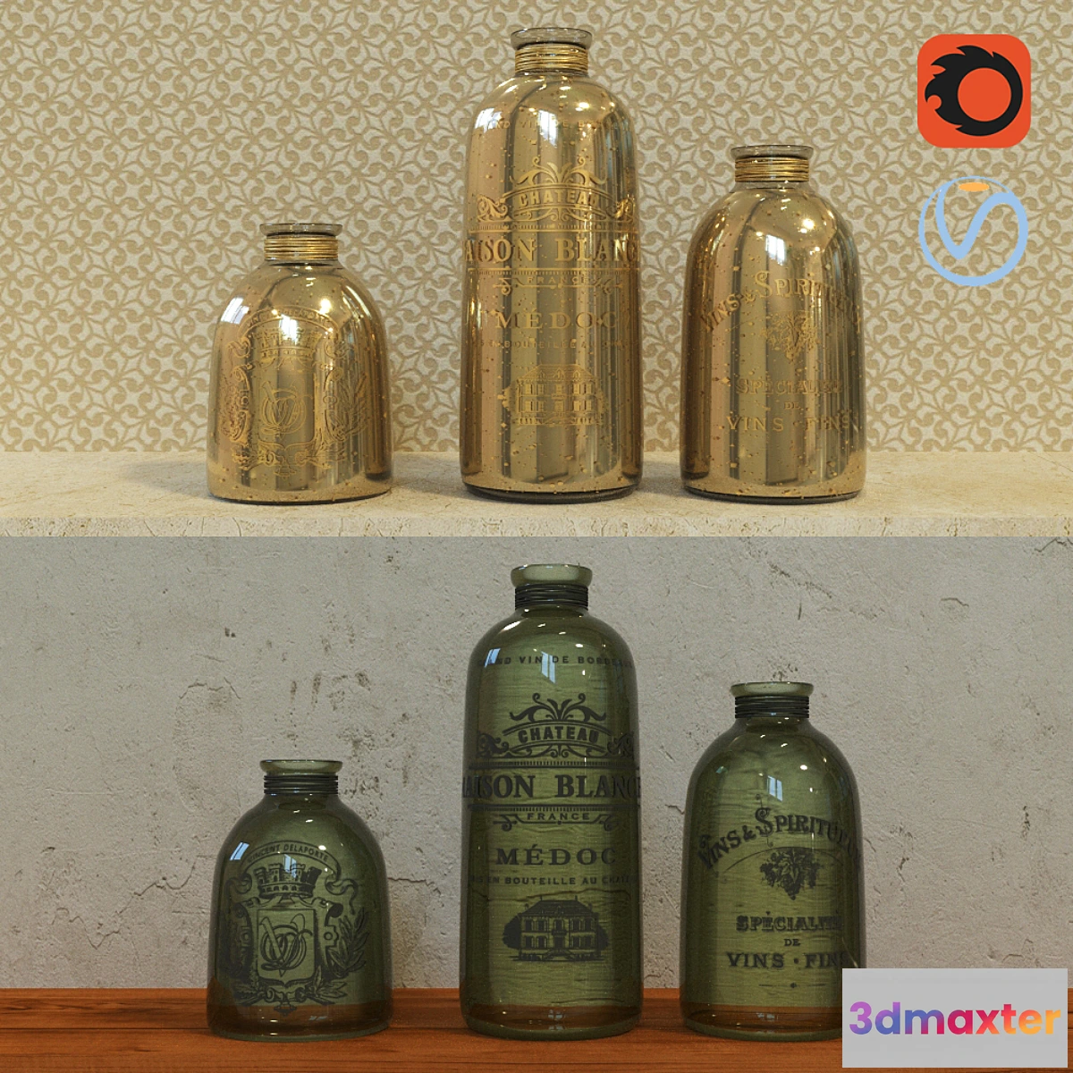 1286324 - Decorative bottles 3D Max