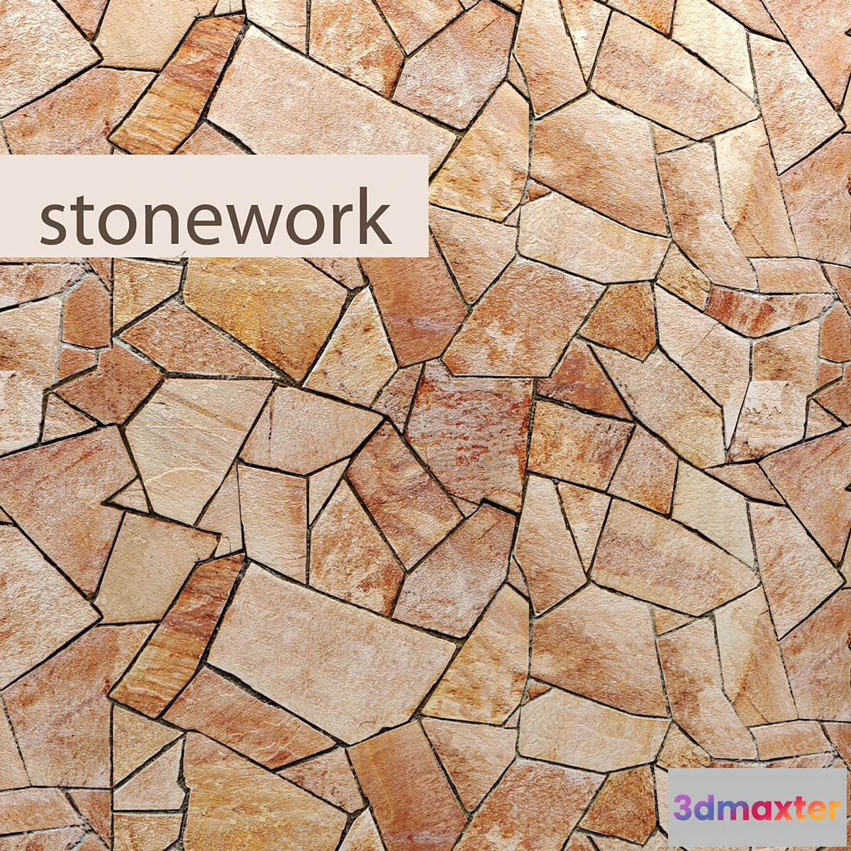 1287932 - Masonry. slate stone stone wall wild stone 3D Max