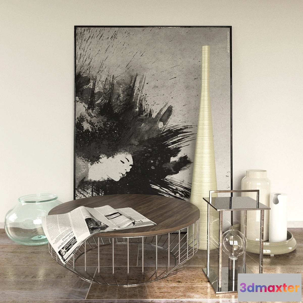 1288838 - Coffee table Reza Feiz coffee table + decor 3D Max