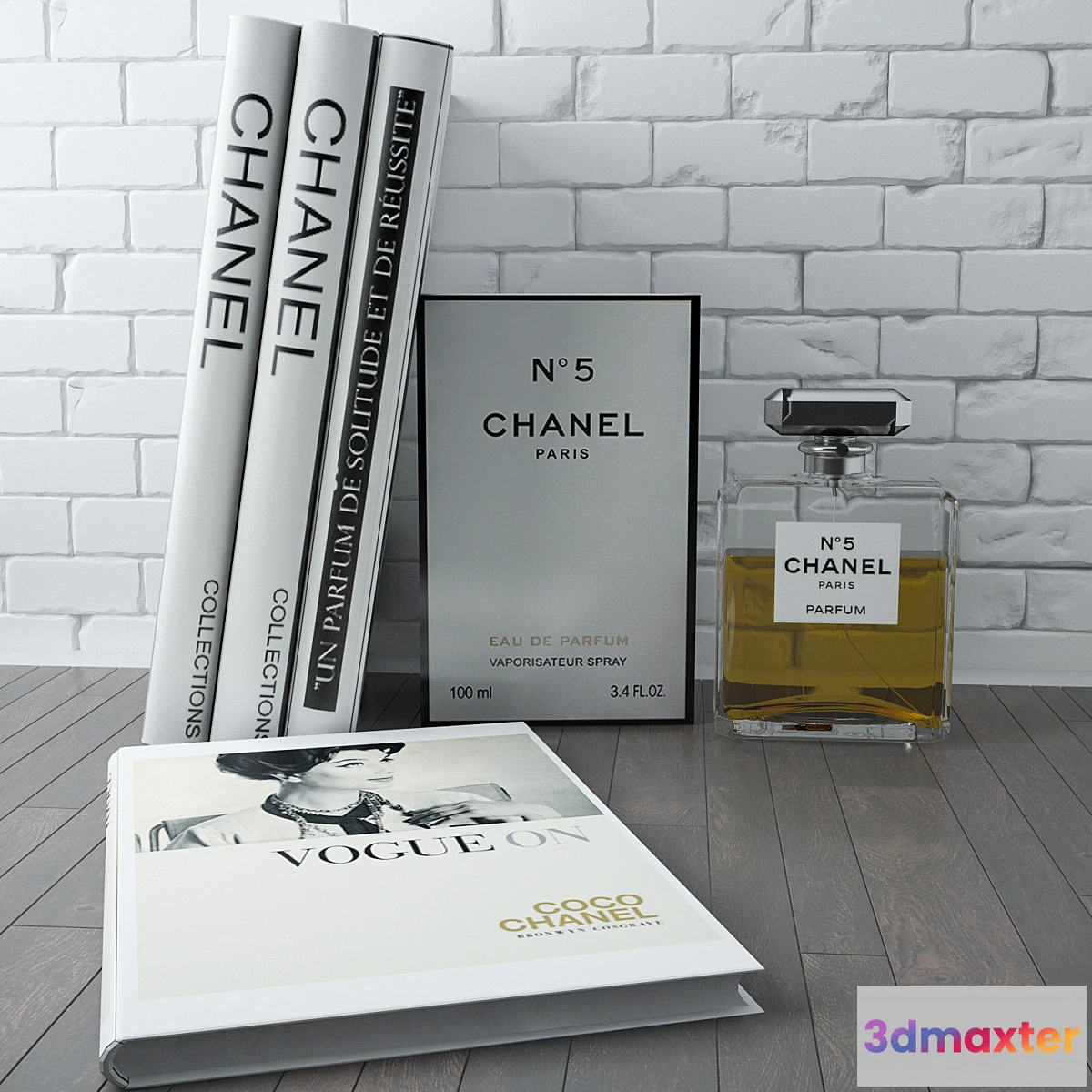 1289444 - Chanel №5 & Books 3D Max