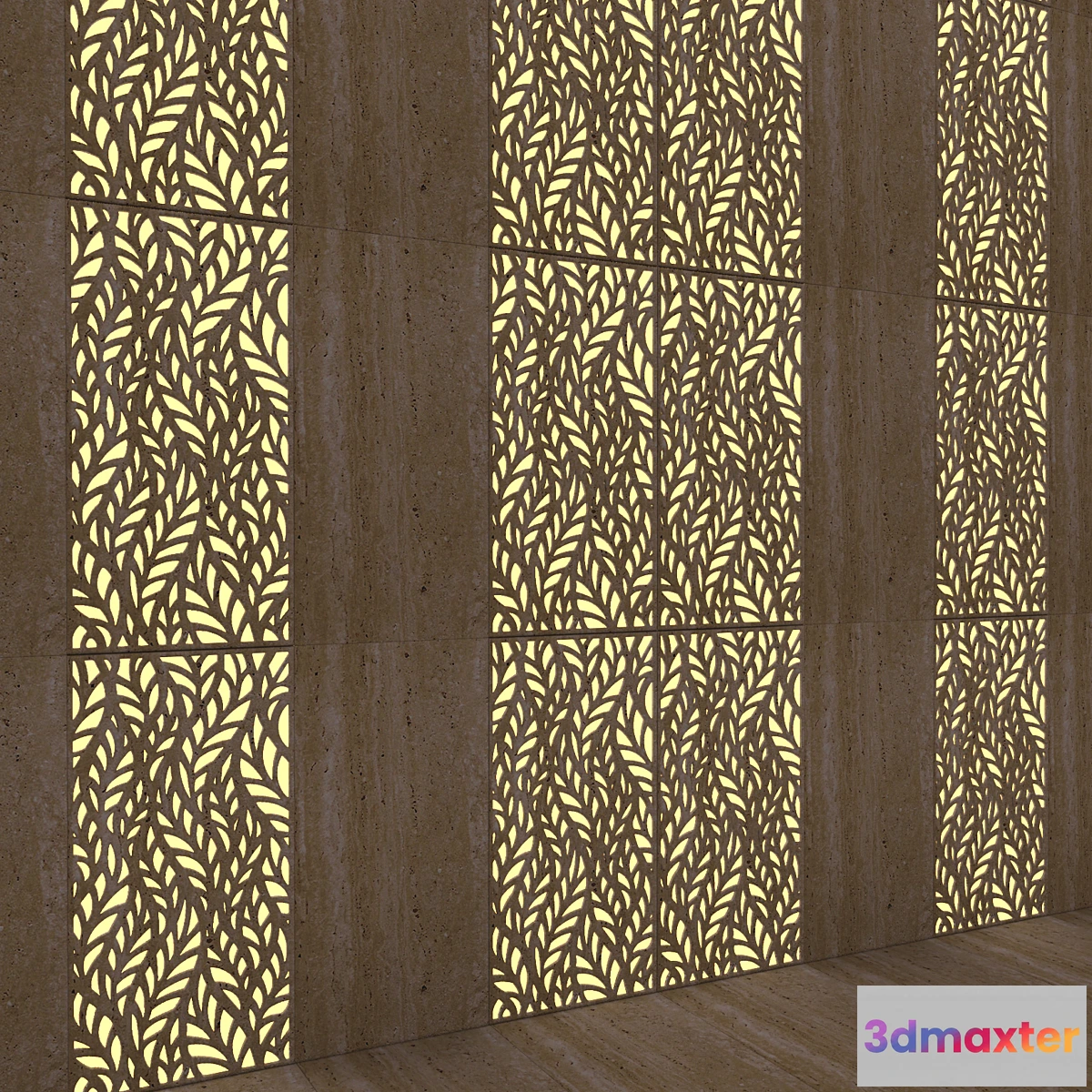 1291513 - Travertine. Tile. Carving. 3D Max