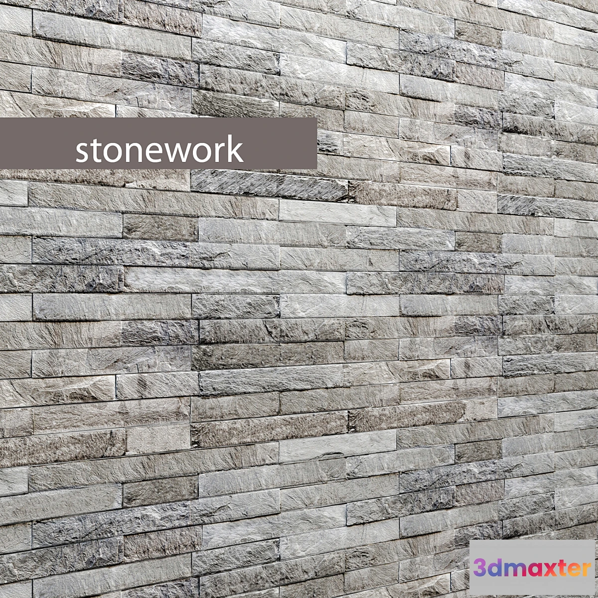 1292229 - masonry wall wild stone slate 3D Max