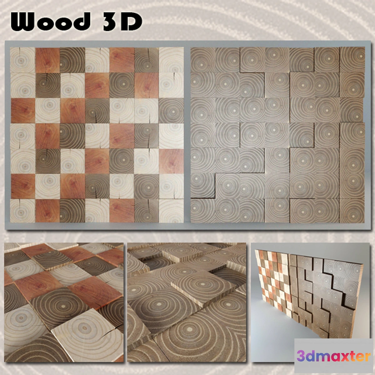 1292677 - 3D wooden panel 3D Max