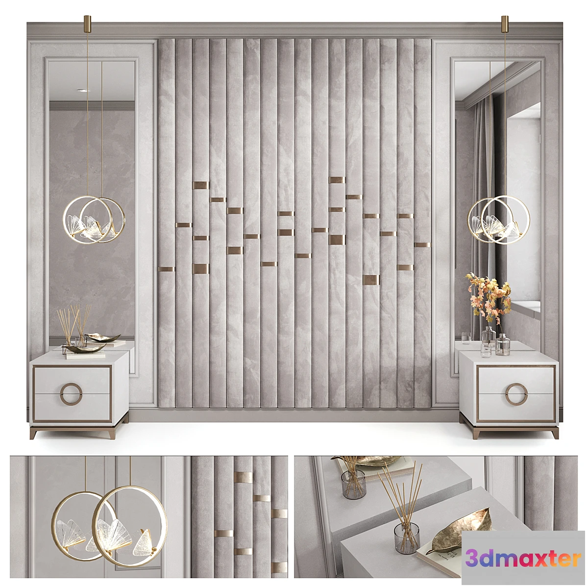 1293295 - wall composition 02 bedroom 3D Max