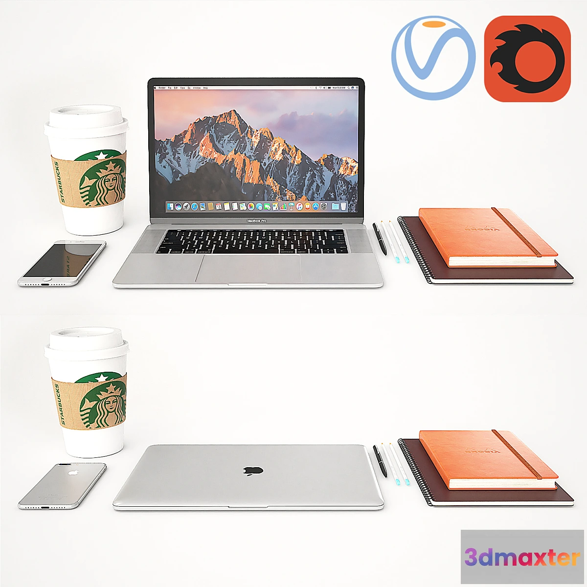 1294116 - Workplace with MacBook 3D Max