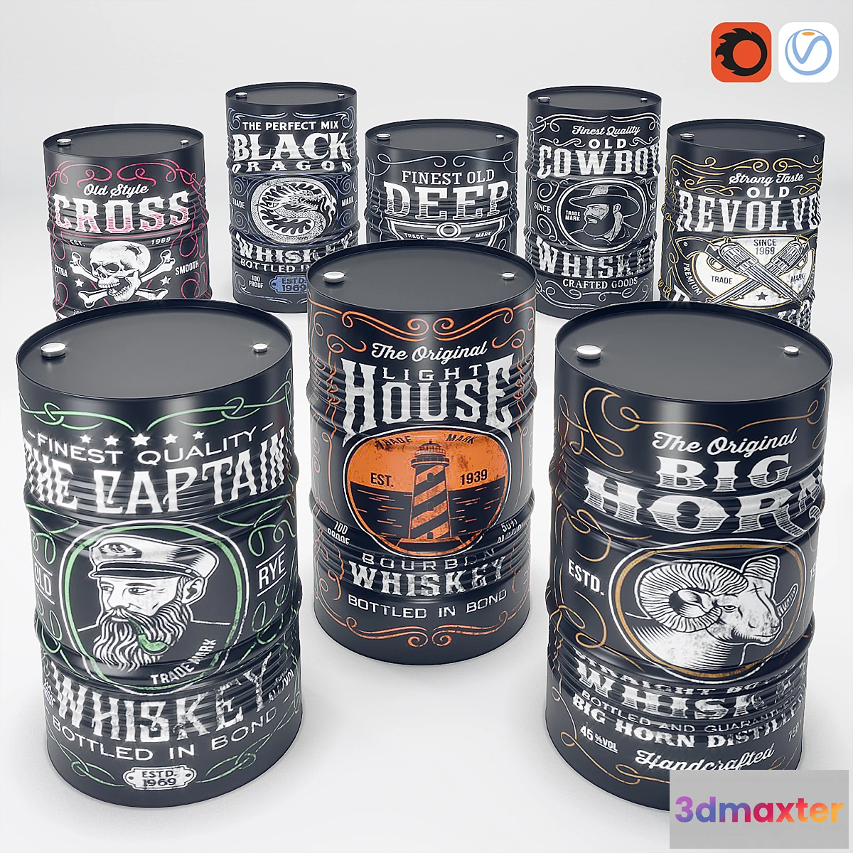 1294213 - Whiskey oil barel 3D Max