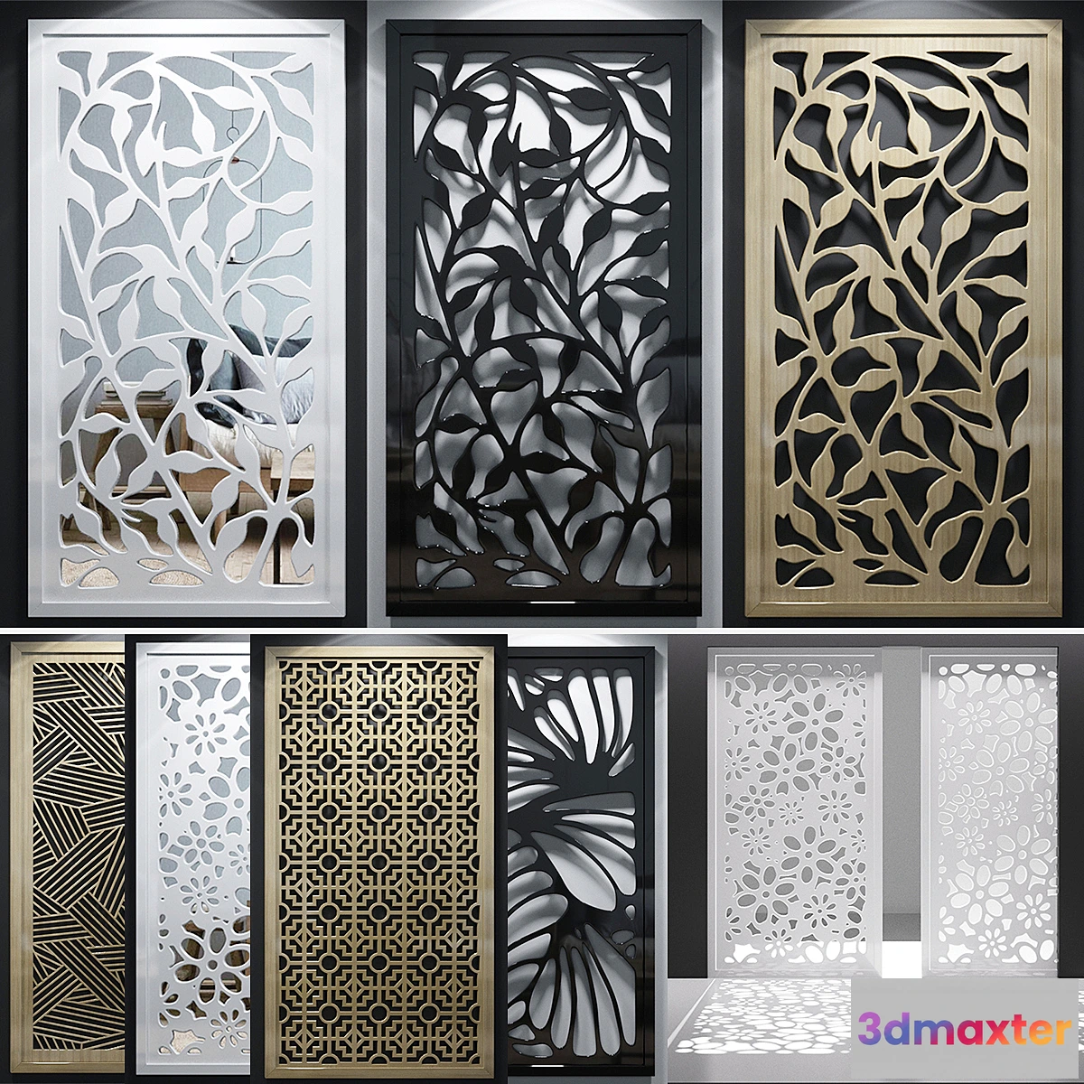 1294951 - Set of decorative panels_02 3D Max