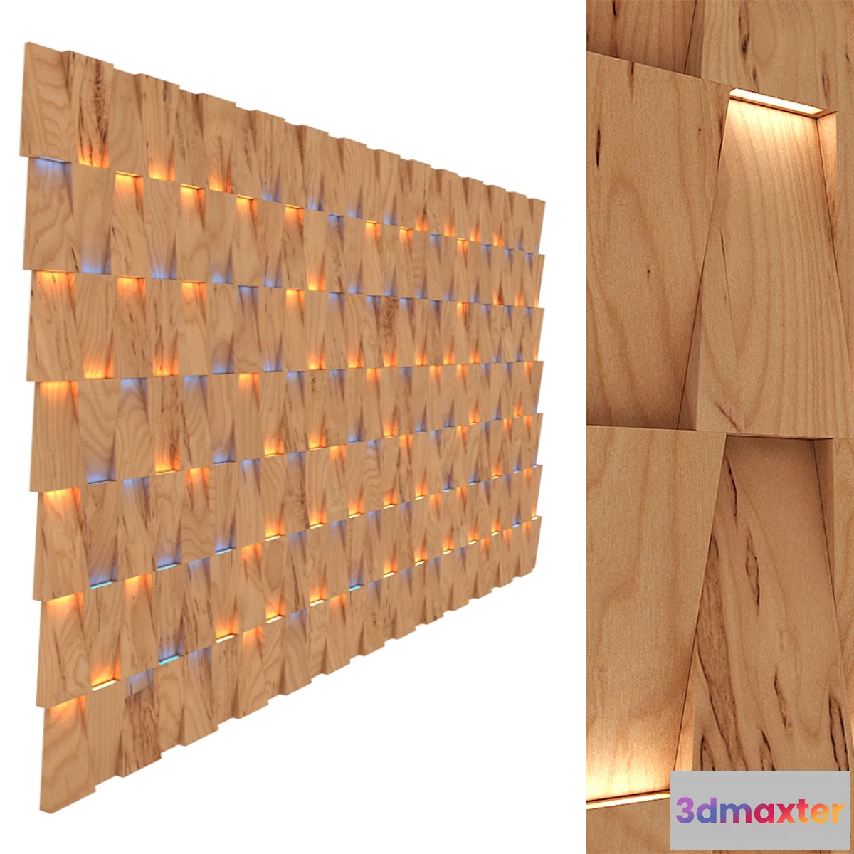 1295920 - modern 3D wall panel with lighting variation 3D Max