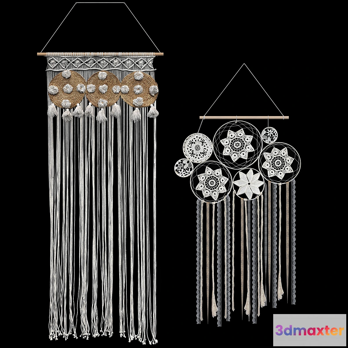 1302702 - Macrame set. Dream Catcher. 2 models 3D Max