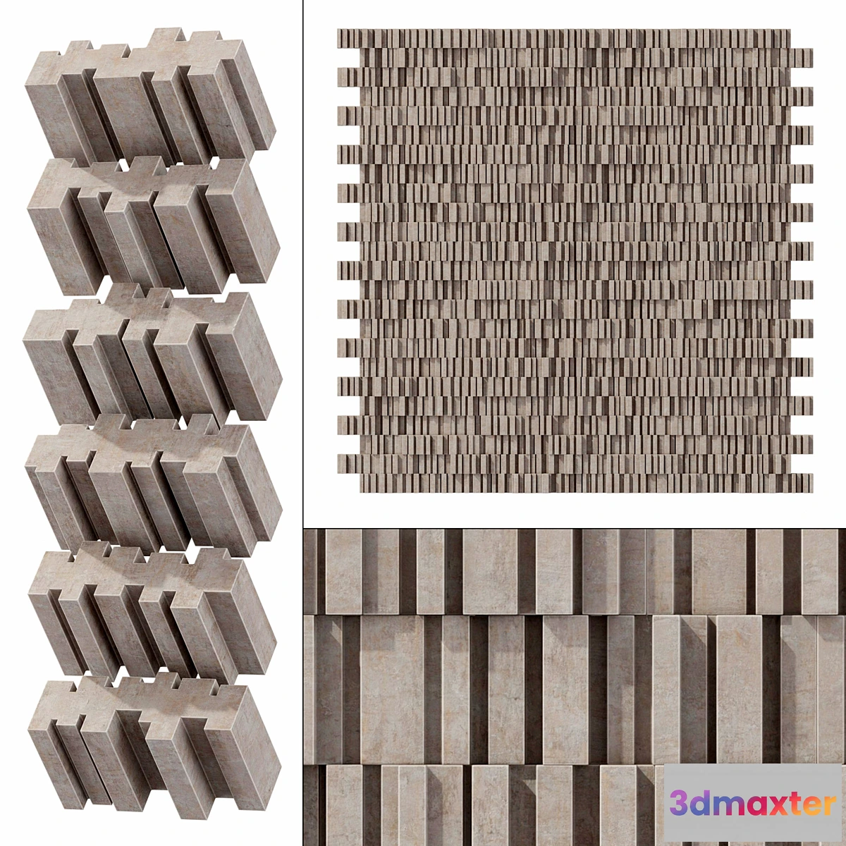 1304687 - Stone block line brick n1 _ Linear block bricks 3D Max