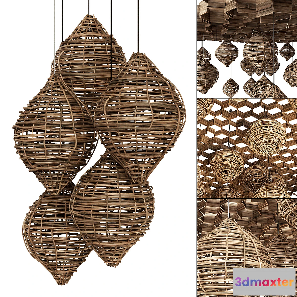 1305729 - Branch Vespiary ceiling decor n1 _ Beehive ceiling with branches 3D Max