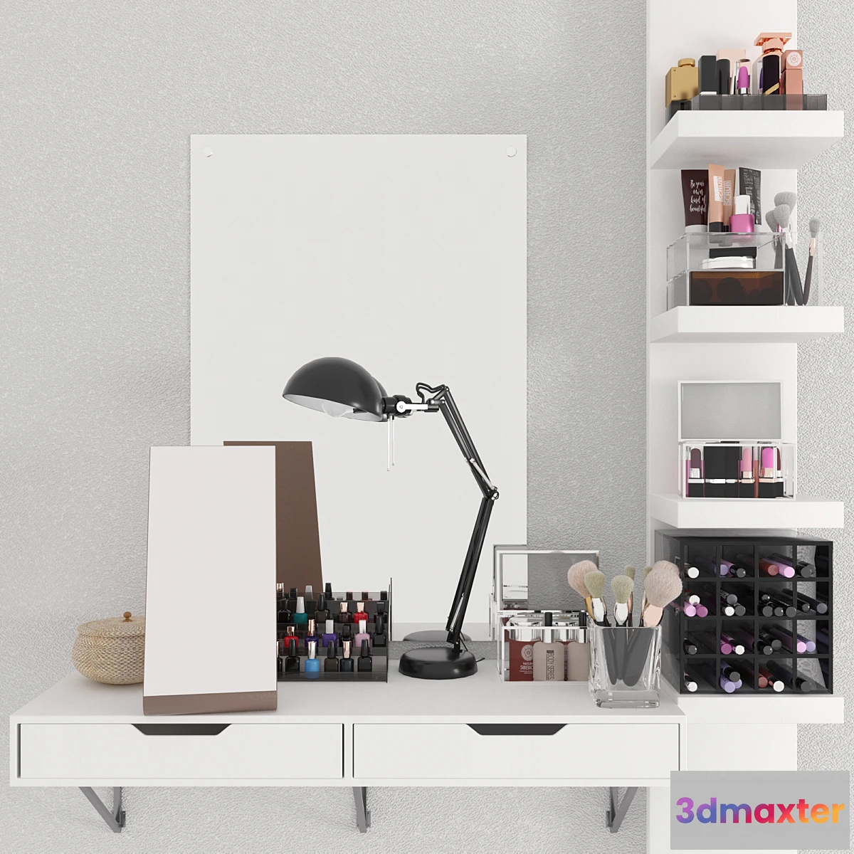 1305802 - Dressing table with make-up cosmetics. Beauty saloon 3D Max