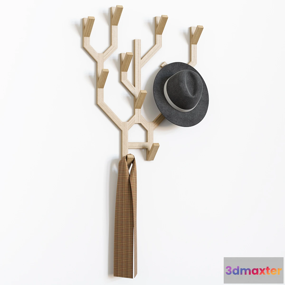 1307179 - COMINGB Wall Oak Tree Coat Hanger 3D Max