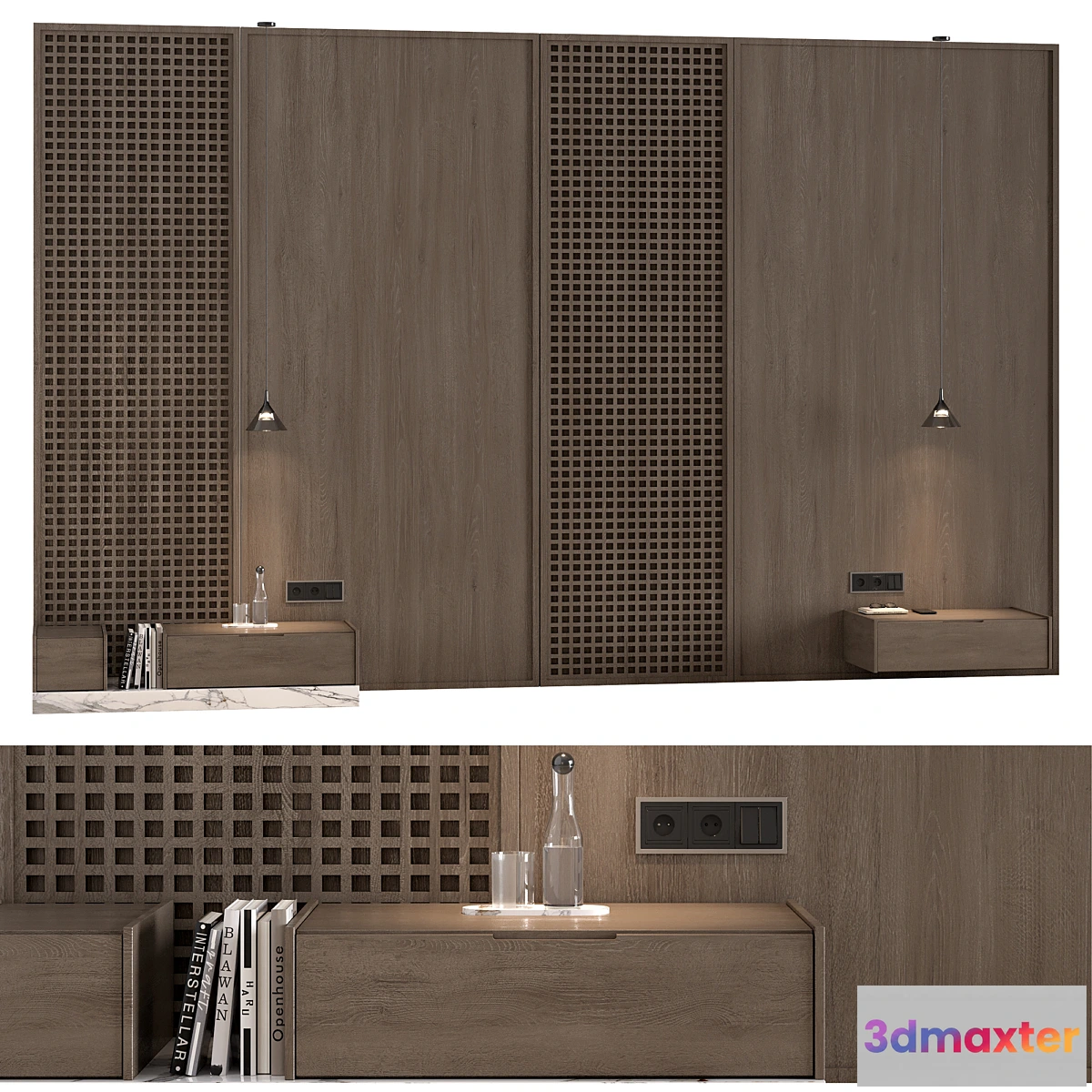 1309651 - Wall composition bedroom headboard kit 03 3D Max